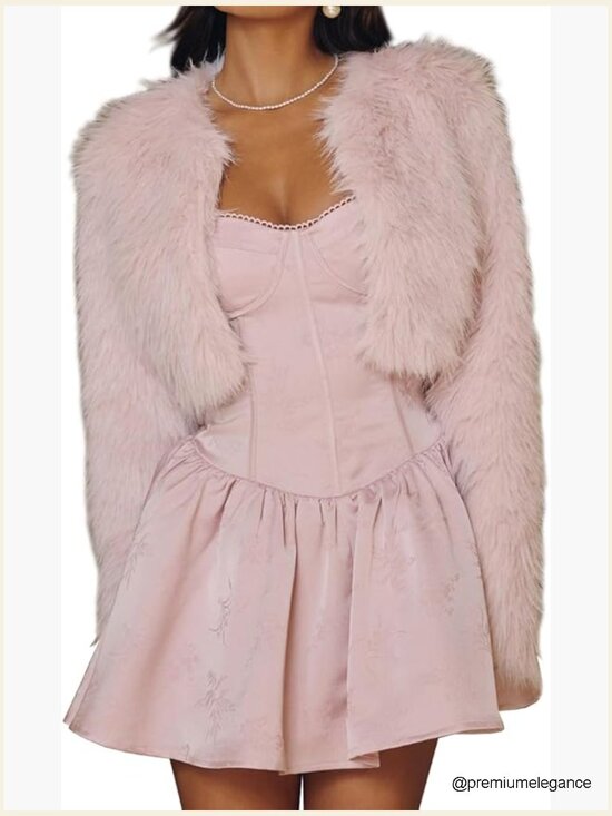 Jackets & Blazers - Extra Soft Faux Fur Open Front Cropped Bolero Jacket Shrug Evening Party